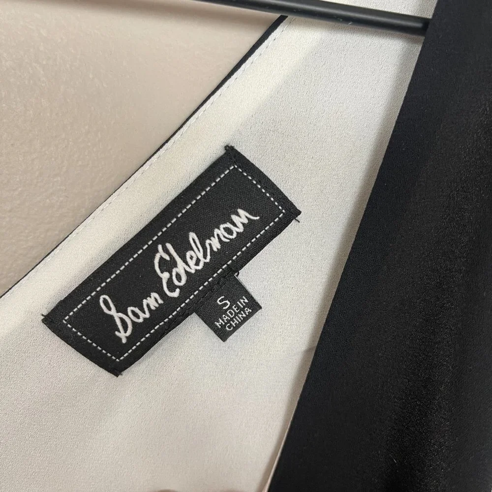 Sam Edelman Black & White Double Layer Sleeveless Top - Picture 5 of 12